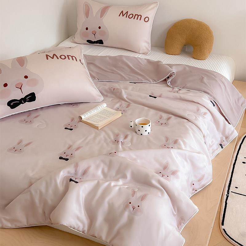 夏季莱赛尔天丝夏凉被兔子印花薄被子儿童冰丝婴儿单人双人空调被,床上用品,化纤被,淘宝优惠券,粉丝福利购,淘宝优惠卷