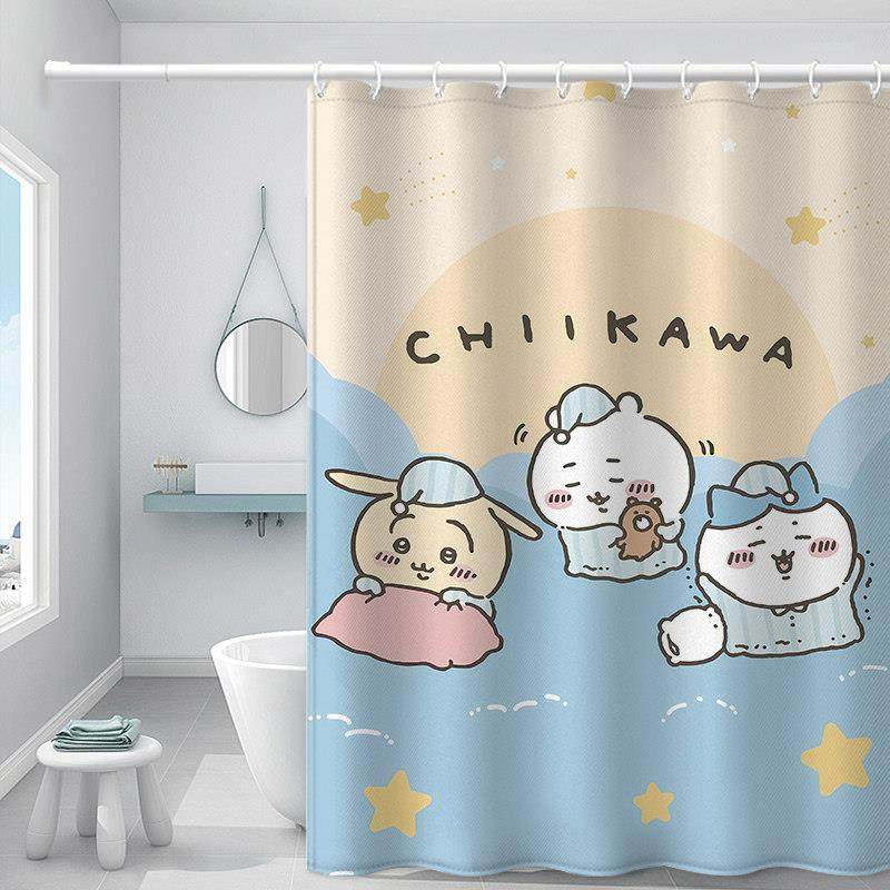 2024新款防水浴帘吉伊卡哇洗澡间挡水帘加厚垂坠卫生间免打孔防霉,家庭/个人清洁工具,浴帘,淘宝优惠券,粉丝福利购,淘宝优惠卷