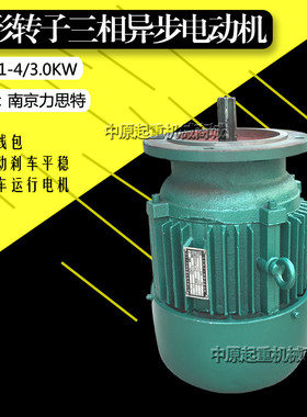 锥形南京力思特YEZ31-4 3.0KW电机 起重锥形转子三相异步电动机
