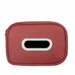 车载蝴蝶结纸巾盒波尔多红汽车遮阳板扶手箱靠背挂式 火山红抽取式