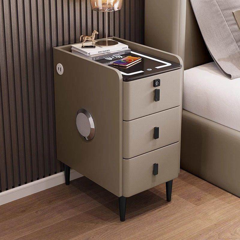 超窄小型实木床头柜简约现代家用卧室小户型智能多功能三抽床边柜,住宅家具,智能床头柜,淘宝优惠券,粉丝福利购,淘宝优惠卷
