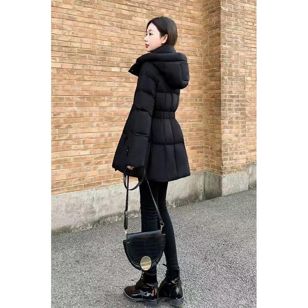 小个子气质羽绒棉服女中长