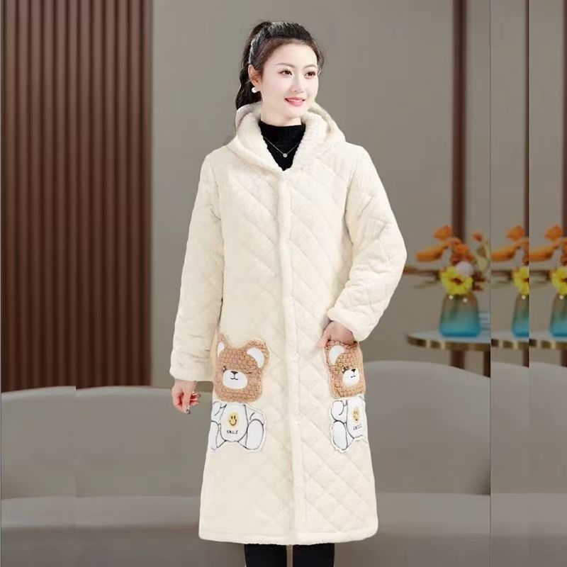 冬季棉袄服加绒厚女外罩衣