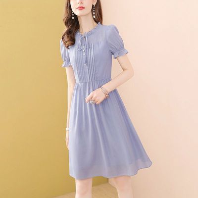 雪纺连衣裙女夏装2024新款