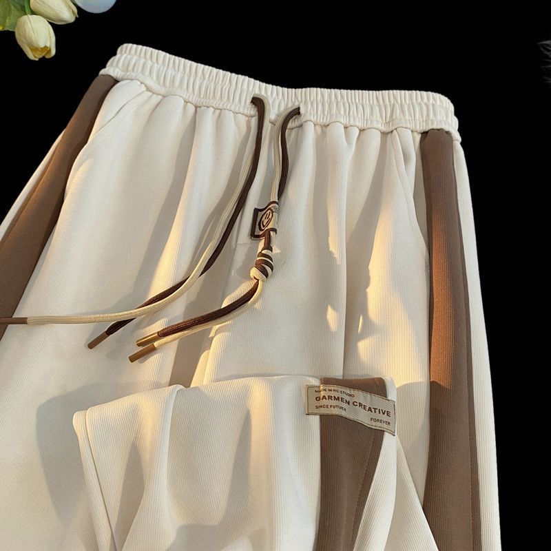 加绒厚运动裤子男女阔腿美