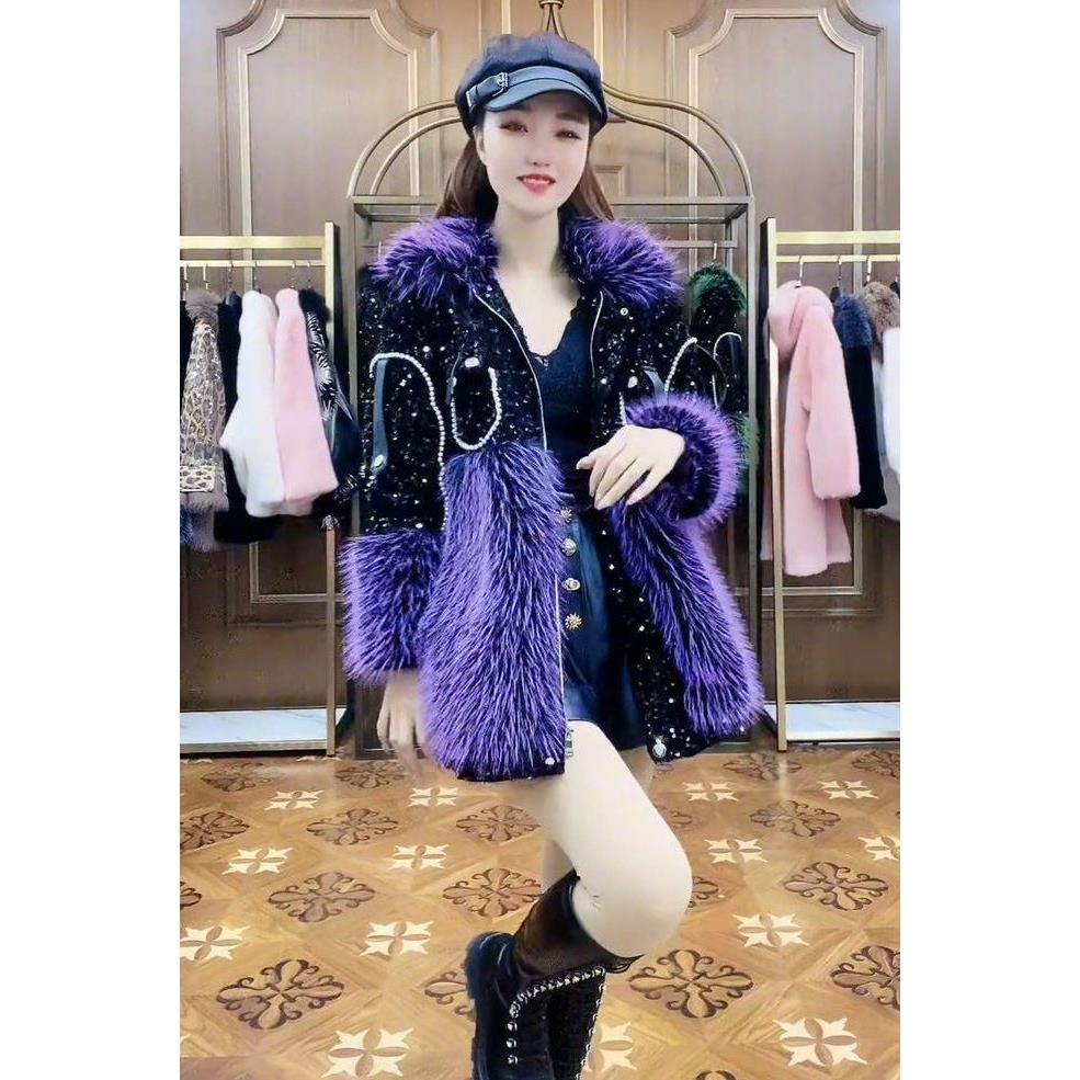 御姐轻奢皮草毛一体棉服时