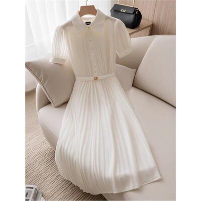 新款法式气质高级感白色短