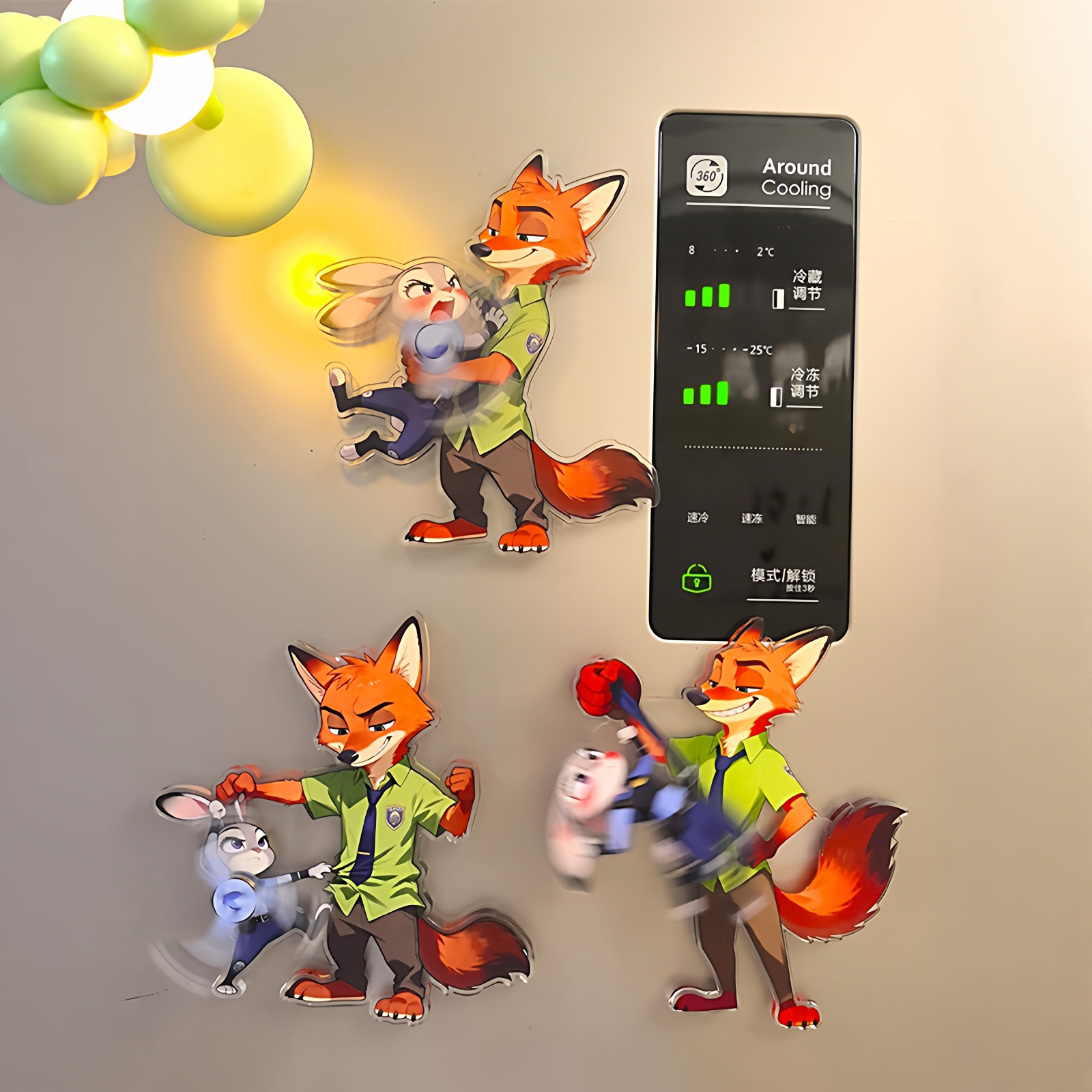 朱迪尼克冰箱贴动物城旋转磁贴