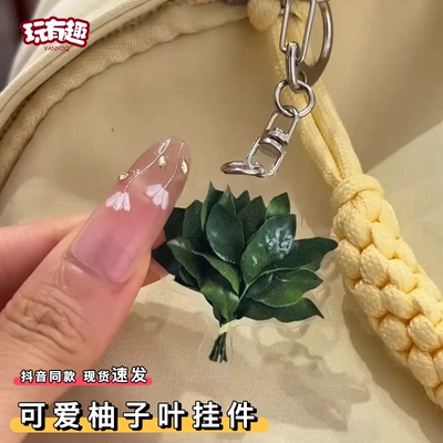 赵露思头像同款柚子叶挂件