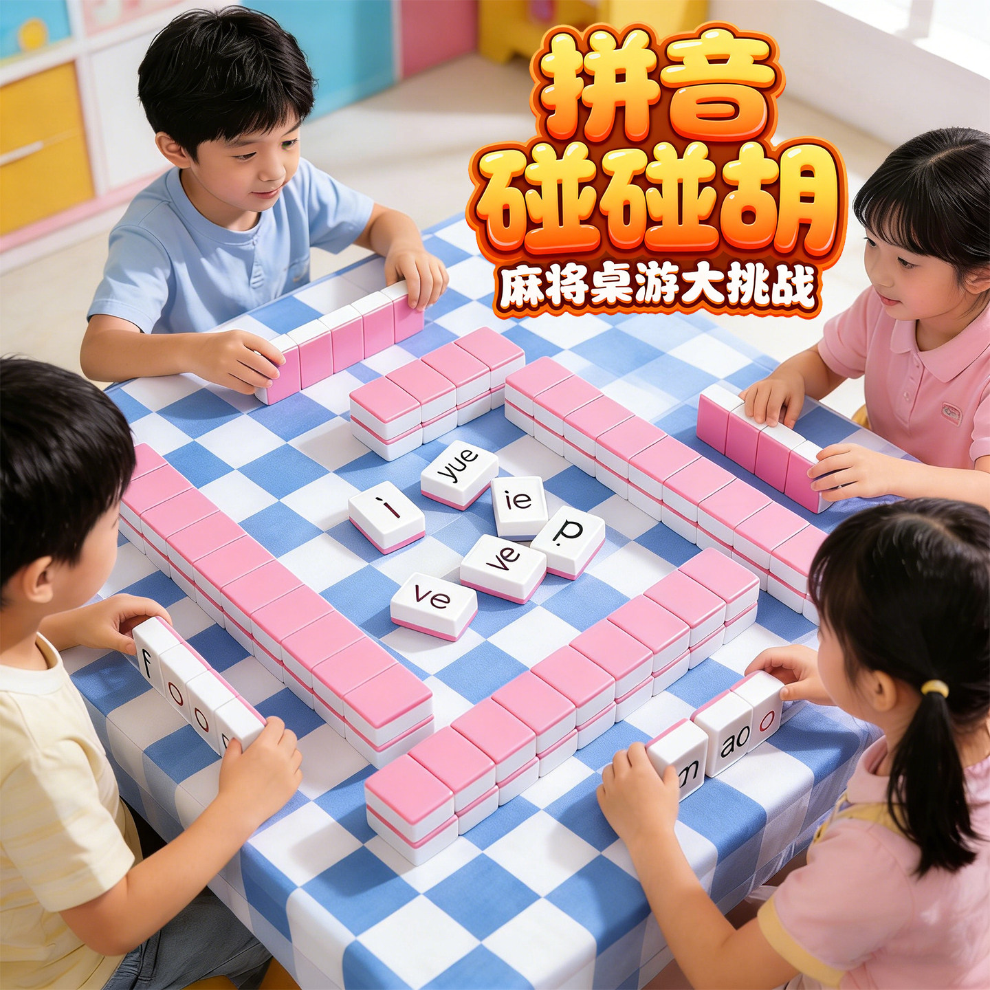 魔法拼音麻将牌小学生