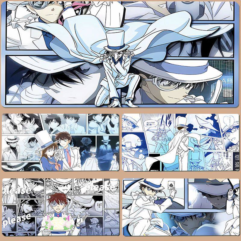 漫画风怪盗基德鼠标垫大名侦探柯南耐脏书桌垫学生电竞键盘防滑垫
