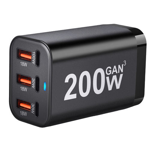 200W氮化镓 3C3A氮化镓200W桌面充GaN充电器100W手机笔记本充电器