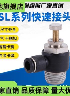 SC黑色节流阀接头调速HSL SL8-02 SL4-01 SL6-01 SL10-02 SL12-03