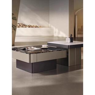 轻奢微晶石咖啡桌意大利极简主义小公寓客厅家居设计师高端豪华石