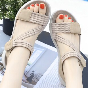 可调节可下水轻便j凉鞋女2024年新款防滑厚底沙滩鞋夏季时尚外穿