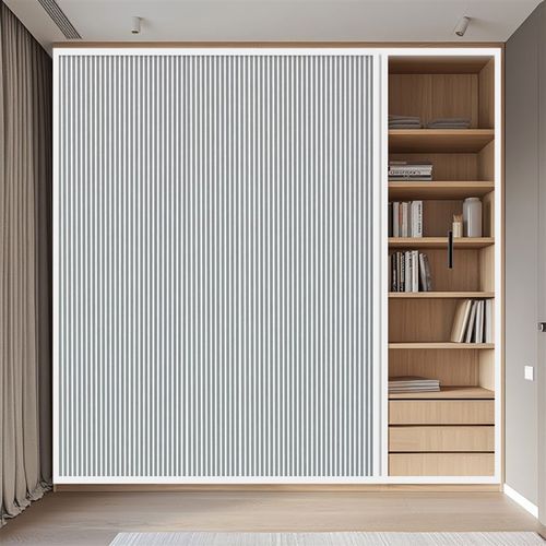 定制柜门遮挡帘免打孔折叠式书柜防尘帘柜子隐形推拉式简易整体橱