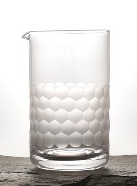 BARSOUL无铅水晶人工吹制纯手工刻花蜂巢锻造调酒搅拌杯调酒