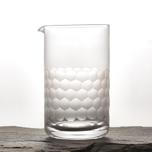 BARSOUL无铅水晶人工吹制纯手工刻花蜂巢锻造调酒搅拌杯调酒