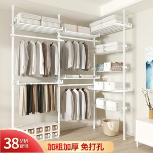 L型顶天立地置衣架转角衣柜落地卧室晾晒衣架免打孔衣帽间挂衣架