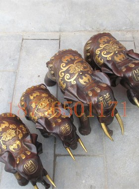 大号纯铜吉祥大象铜大象招财吸水大象铜器工艺S品门厅办公室摆件