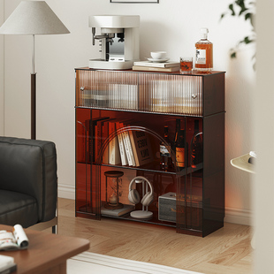 亚克力玄关柜入户门玄关台壁炉柜客厅沙发边柜法式中古边桌装饰柜