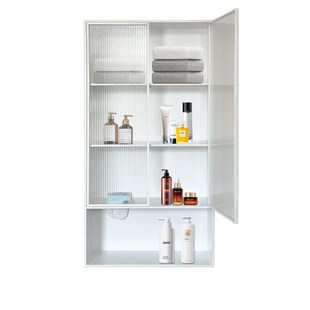 奶油风304不锈钢壁龛嵌入式 带玻璃门卫生间浴室置物架柜成品定制