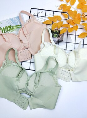 水晶伴侣E8372甜美蕾丝无磁无钢圈文胸小胸A加厚调整型聚拢内衣女