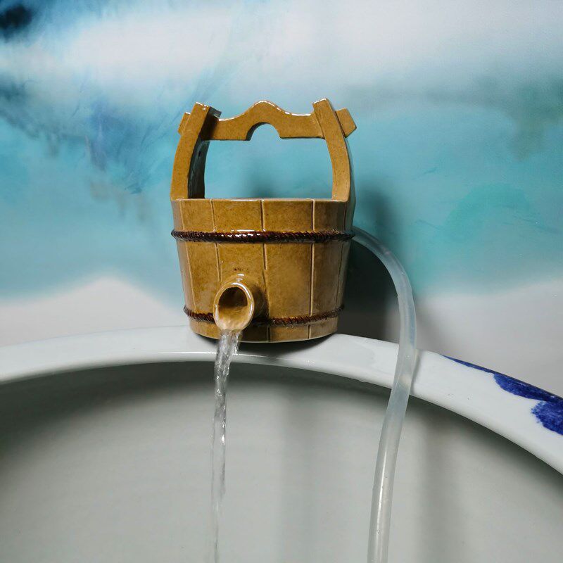 陶瓷流水摆件f鱼缸流水器养鱼循环水系统水缸造景摆件水桶过过滤