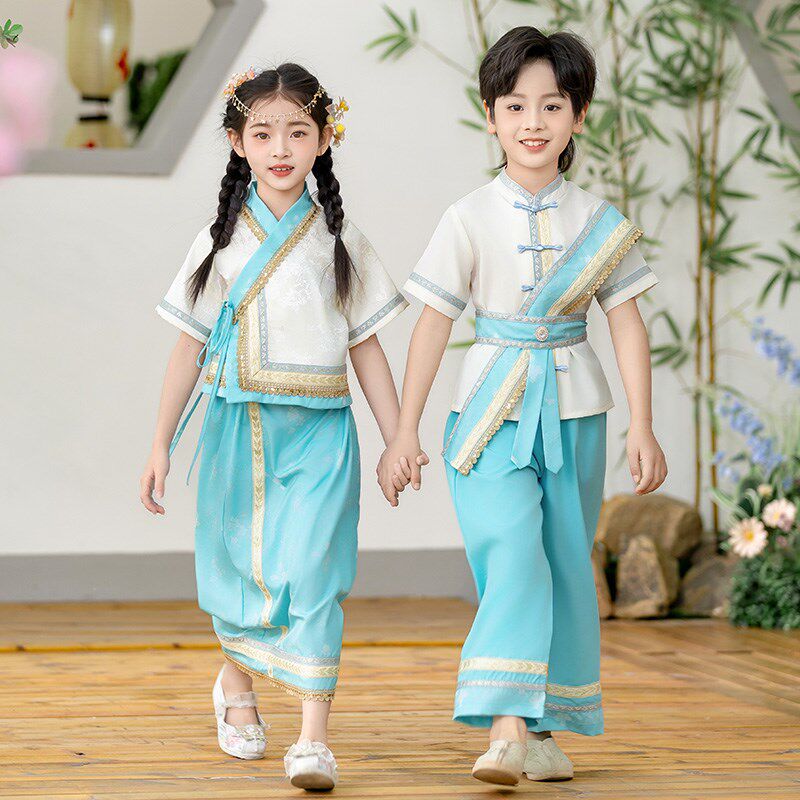 傣族服装男童新款儿童三月三少数民族成人夏季云南西W双版纳傣族