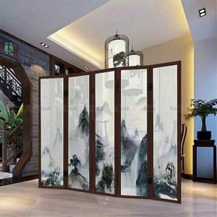 定做办公隔断屏风背景墙夹胶玻璃夹绢丝安全夹丝钢化透抽象朦胧梦