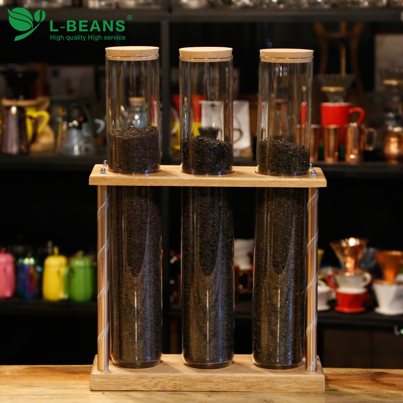 茶叶玻璃罐奶茶密封罐奶茶罐皇茶喜茶玻璃试管展示架吧台摆设用品