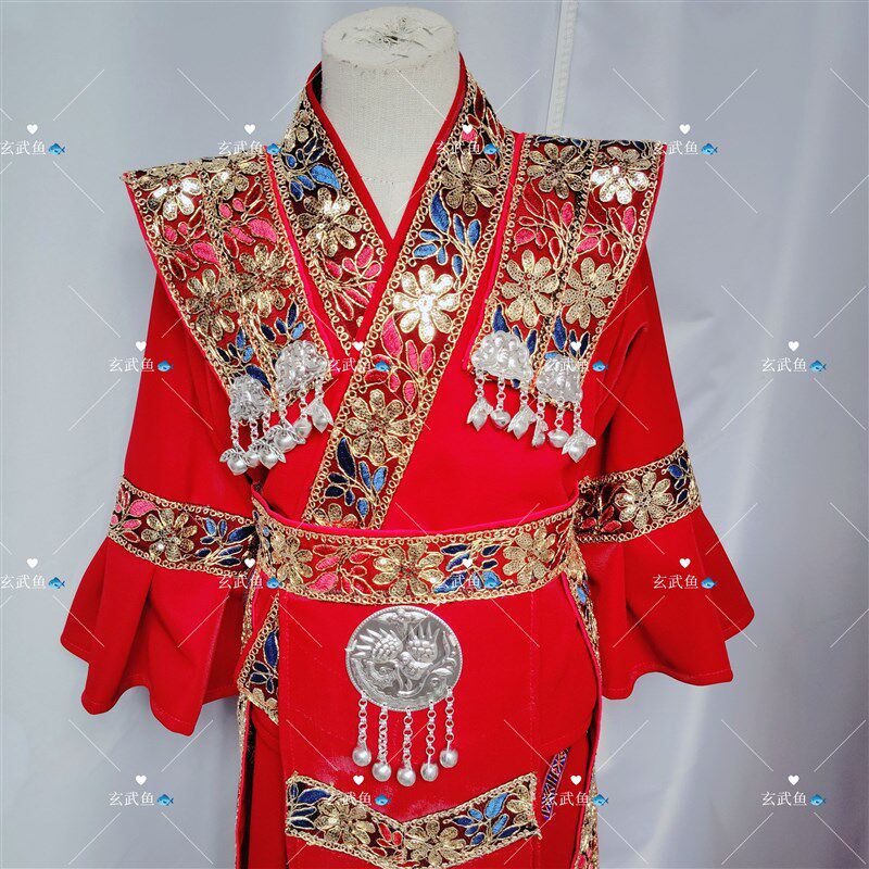 新款儿童苗族服装简约新款暗红色小清新苗族服装少数民族旅拍摄影