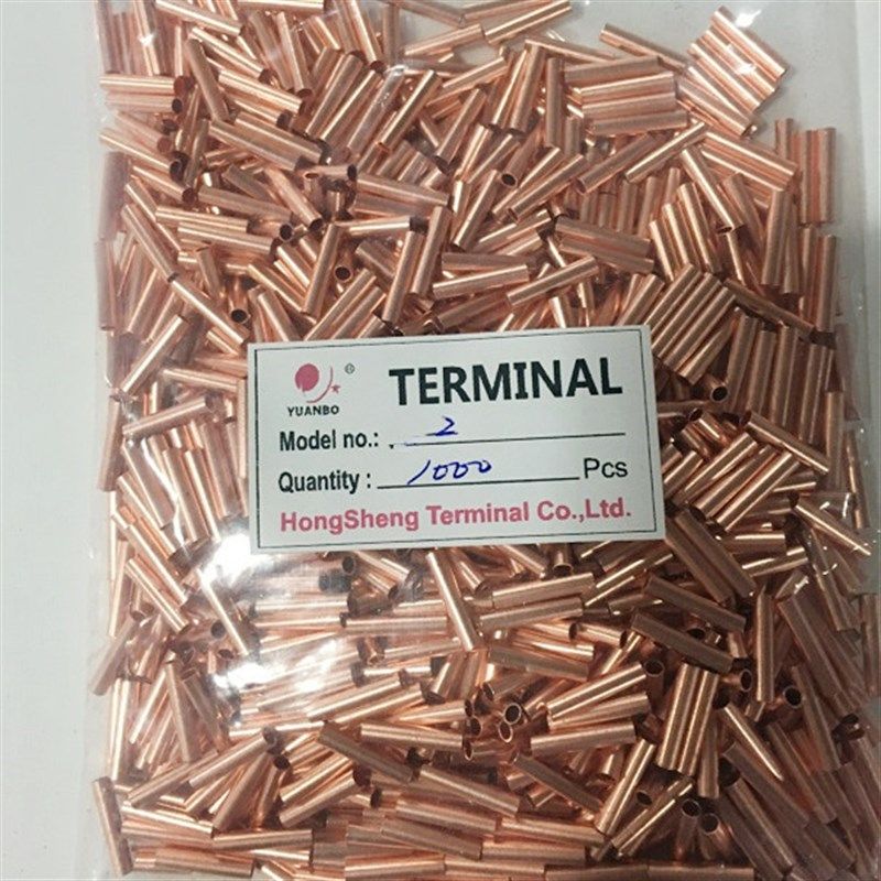 铜连接管铜接线管酸洗铜管GT接线端子2 GT-1.5-2平方 1000只/包,电子/电工,接线端子,淘宝优惠券,粉丝福利购,淘宝优惠卷