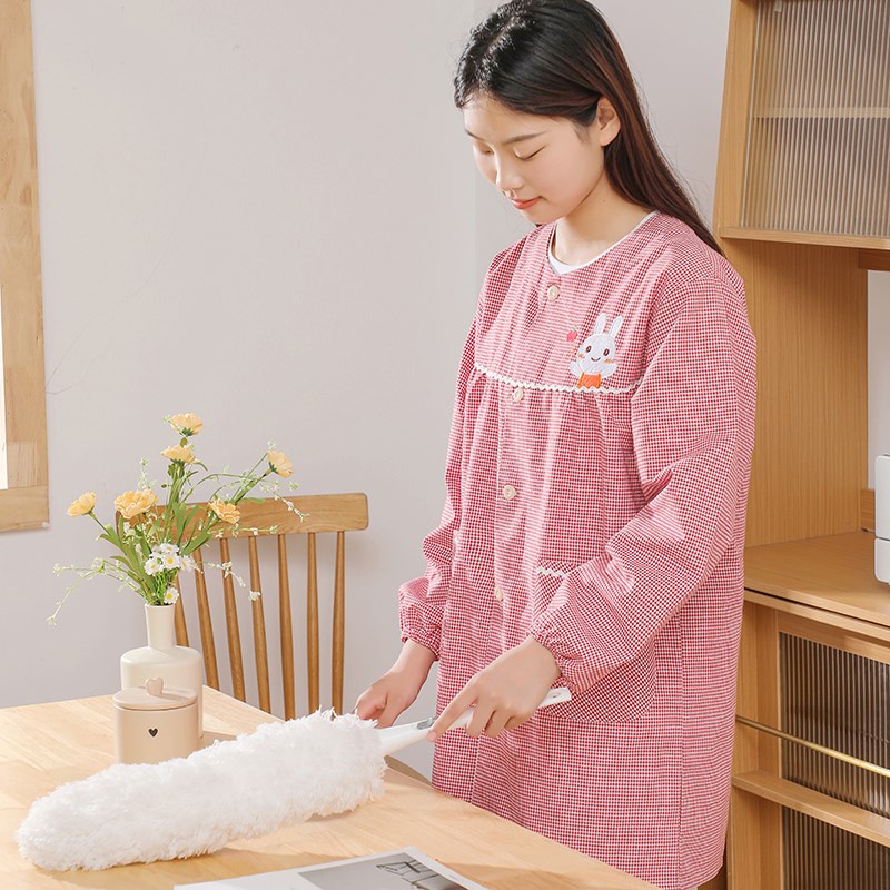 女式围裙上班前开扣罩衣2024新款小个子耐磨成人工作服套装