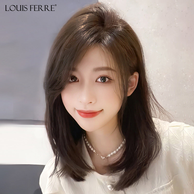 假发女短发蕾丝无痕中长s发偏分刘海锁骨发真发全真人发自然全头