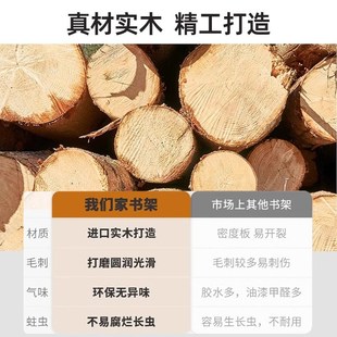 实木转角书架落地置物架客厅一体靠墙角储物柜子简易床头拐角书柜