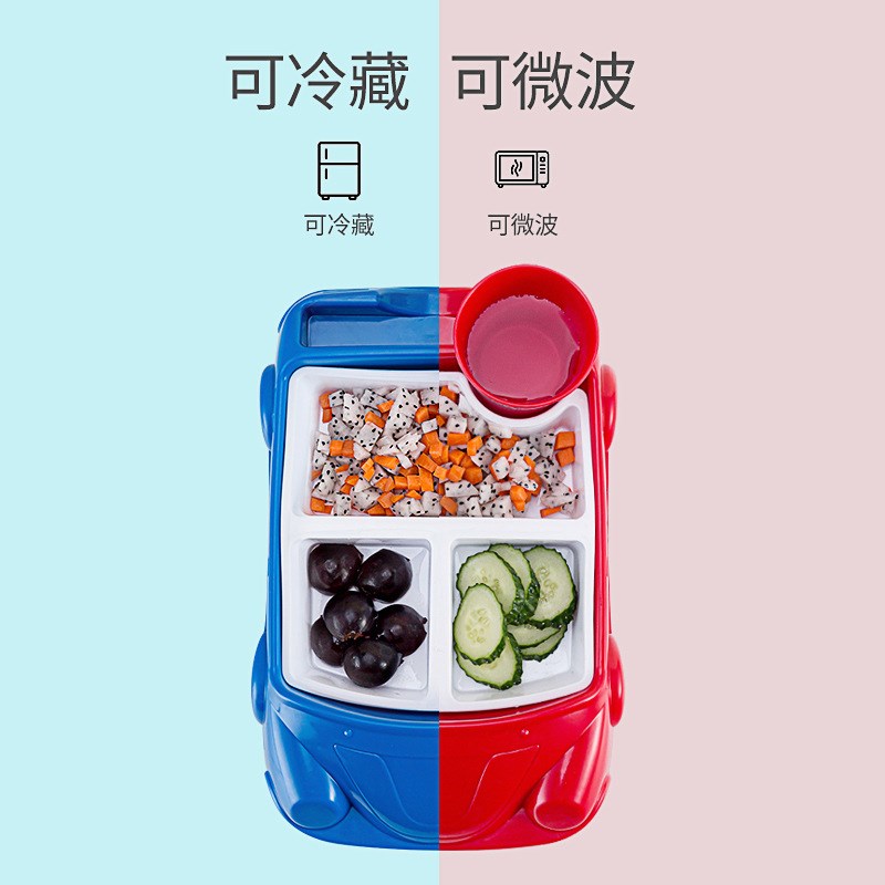 餐厅饭店餐盘宝宝辅食吸盘碗婴儿分隔一体式防摔S卡通儿童餐具套