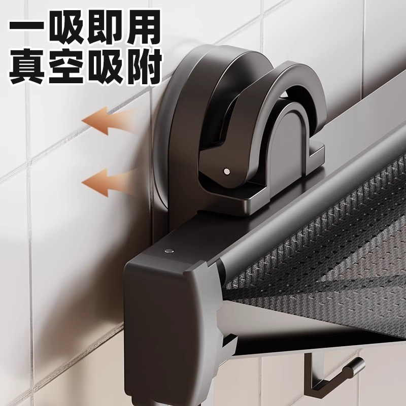 阳台免打孔隐形伸缩晾衣杆架子折叠壁挂免钉便捷家用多功能晾衣网