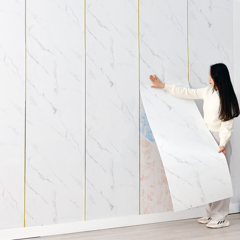 仿大理石瓷砖墙贴卫生间贴纸防水厨房铝塑板客厅电视背景自粘墙纸,家居饰品,瓷砖贴,淘宝优惠券,粉丝福利购,淘宝优惠卷