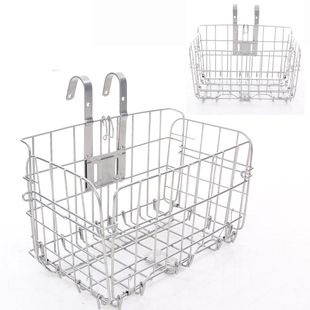 电动车自行车侧面挂钩车篮前面吊蓝子车筐车篓子菜篮子折叠不锈钢