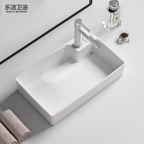 乐洁台控下水台上盆n家用洗脸盆阳台陶瓷洗手盆隐藏下水洗衣机侧