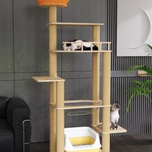 豪华大型猫爬架一体可放猫砂盆猫碗实木猫架加大太空舱猫窝猫玩具