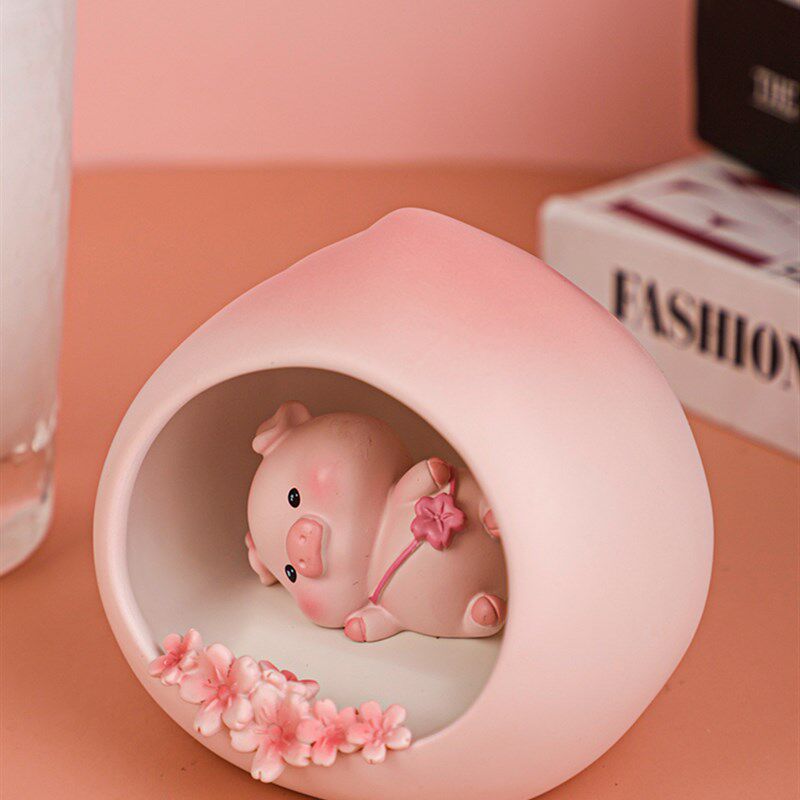 可爱少女心夜灯卧室桌面小猪摆件新年礼物春节生日送女生小装饰品