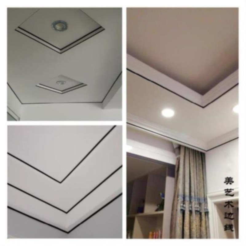 艺术型地板革塑料石膏线条背景墙自粘密封条吊P顶顶线墙砖装饰pu