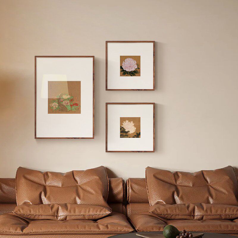 牡丹新饰画法式中级感方形中古风床饰画