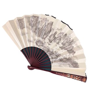 折扇男款男士竹子绢布扇子携带扇风文玩古风中夏