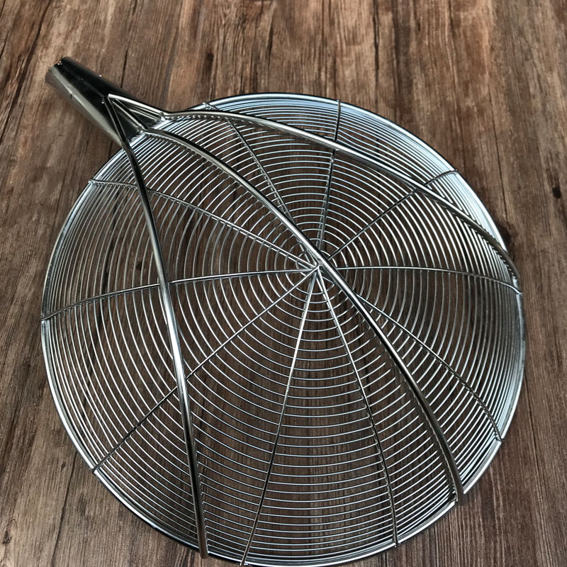 加长把手漏勺加固带大炸篱钢丝篱炸篱捞网大食堂工厂