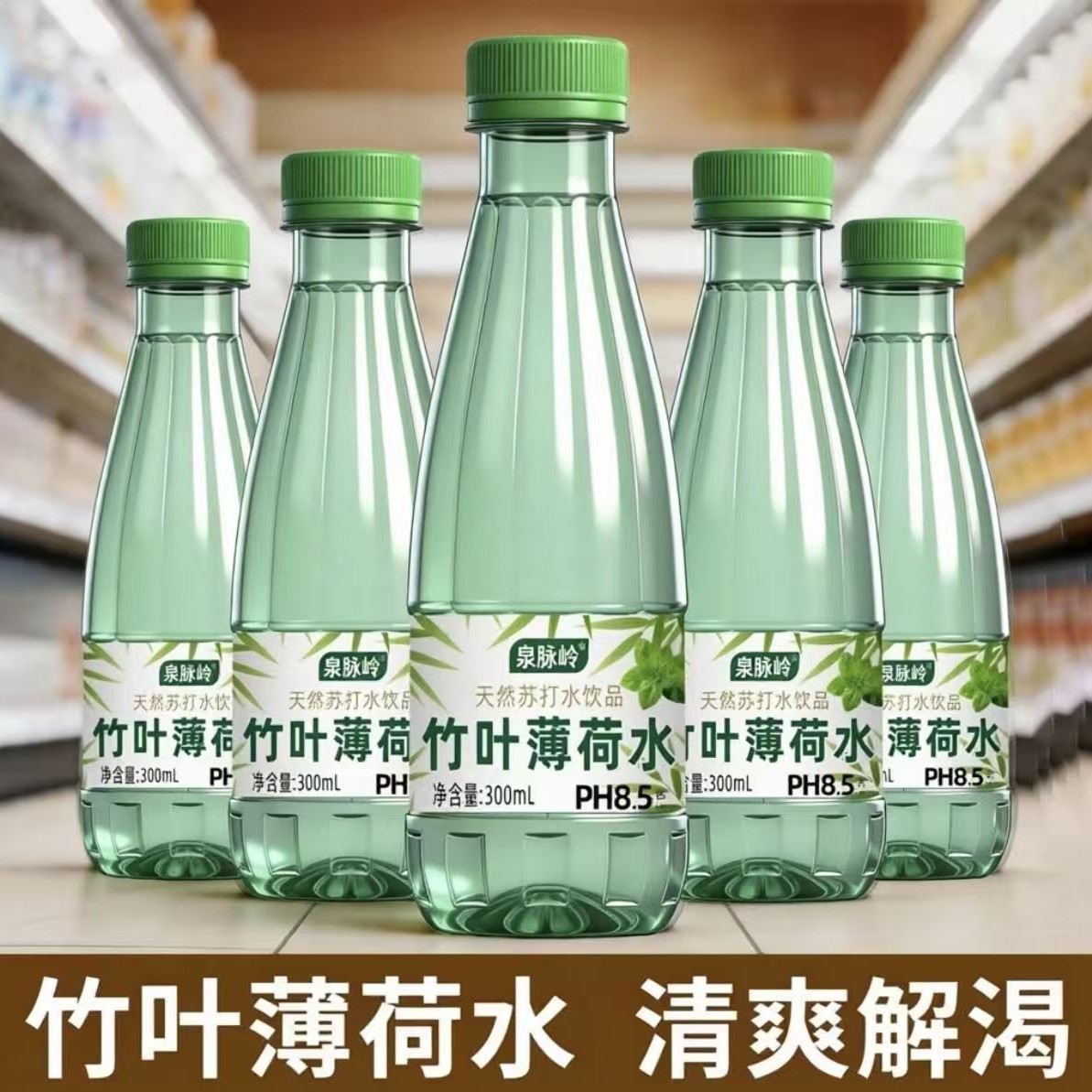 竹叶薄荷苏打水】夏天清爽新品饮料300ml*12/24瓶装弱碱性畅快喝