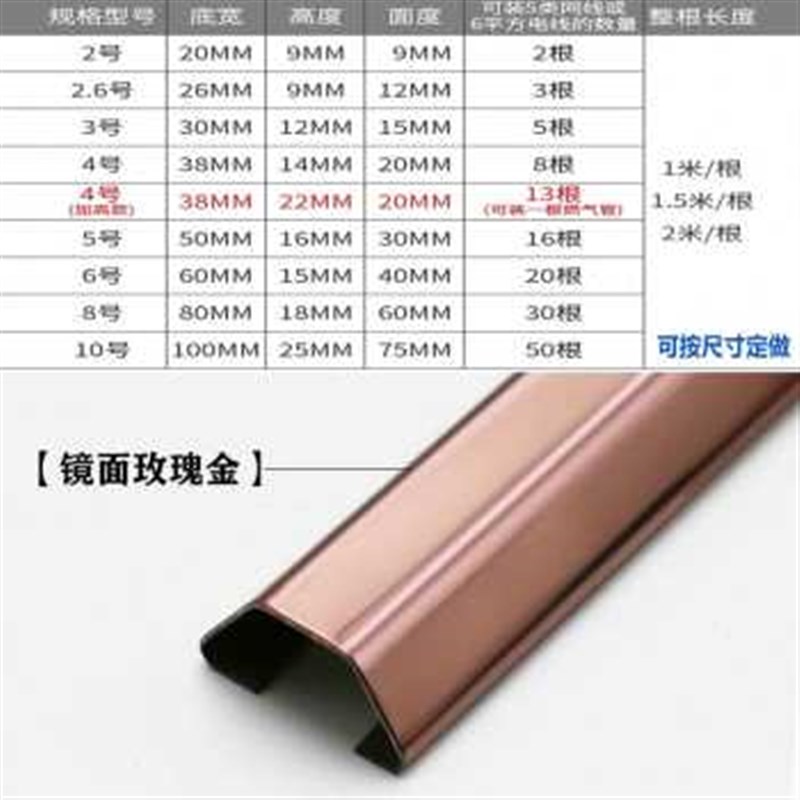 厂促厂促10cm不锈钢线槽明装地槽地线槽压线槽防踩明线网线装饰品
