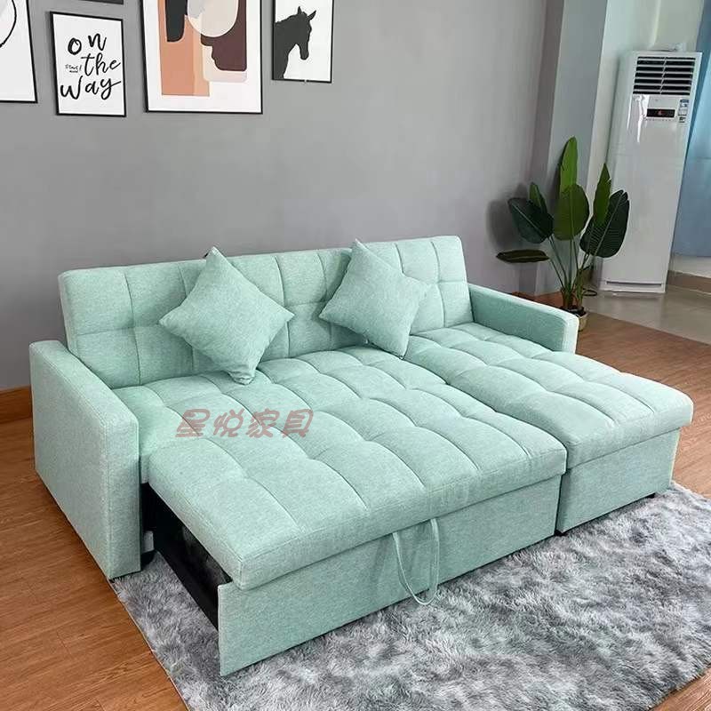 简约现代布艺沙发可折叠两用多功能大小户型书客厅转角储物沙发床
